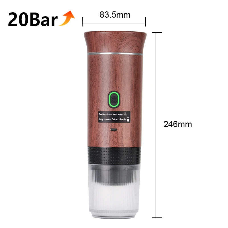 Máquina de Espresso Portátil Inteligente con Cápsulas y Café Molido