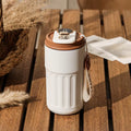 Botella térmica de 450 ml con pantalla inteligente de temperatura, vaso al vacío de acero inoxidable 316, taza de café para oficina, vaso térmico portátil para negocios.